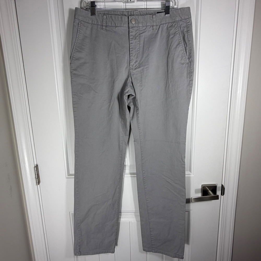 Bonobos Men's 34x34 Light Gray Straight Fit Chino Stretch Casual Dress Pants